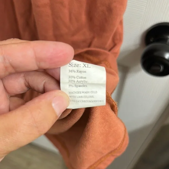 Inherit Rust Orange dress with Cuffed Short Sleeves - Picture 5 of 8